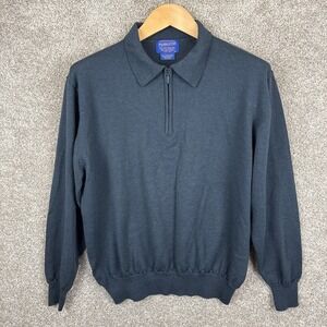 Pendleton Merino Wool 1/4 Zip Pullover Men's Large Sweater Collar Knit Stretch